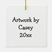 お子様のアートワークを追加するクリスマスオーナメント セラミックオーナメント (裏面)