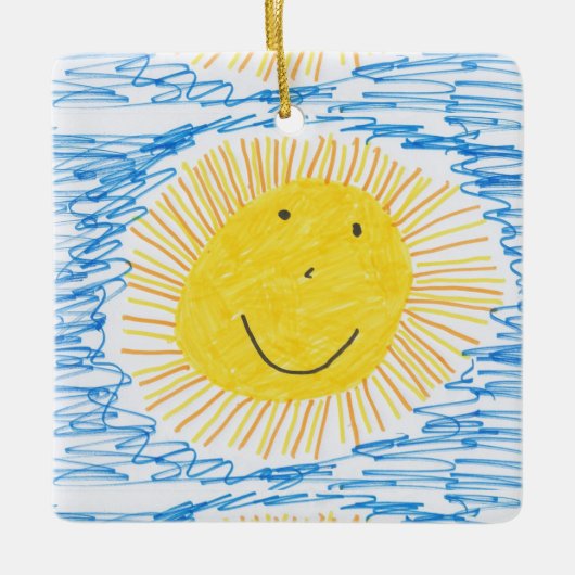 お子様のアートワークを追加するクリスマスオーナメント セラミックオーナメント (正面)