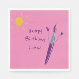 お子様のアートワークパーティー スタンダードランチョンナプキン