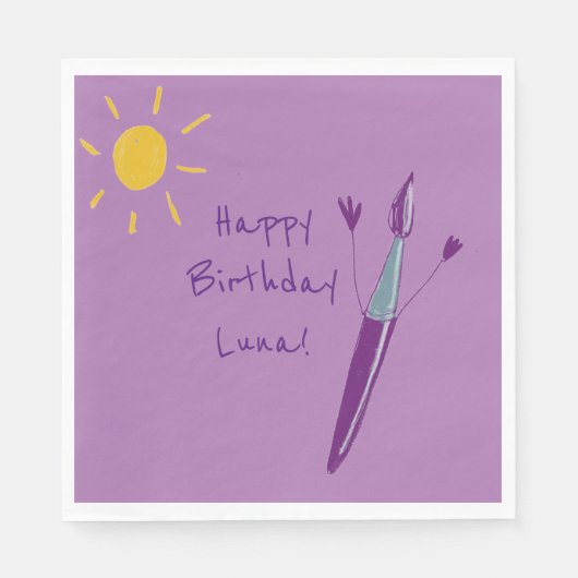 お子様のアートワークパーティー スタンダードランチョンナプキン (正面)