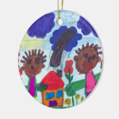 お子様のアートワーク絵画、スケッチ セラミックオーナメント (左)