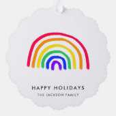 お子様のアートワーク |子供のアップロードスケッチ オーナメントカード (裏面)