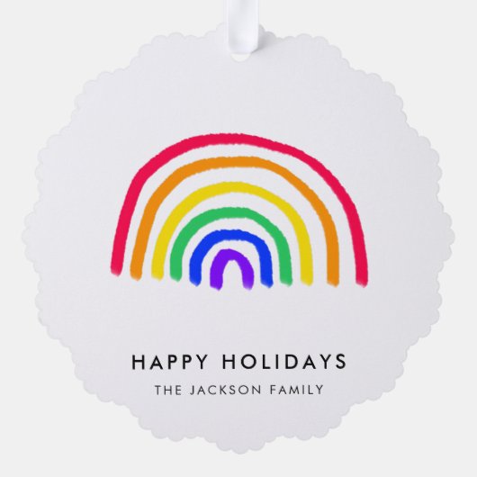 お子様のアートワーク |子供のアップロードスケッチ オーナメントカード (裏面)