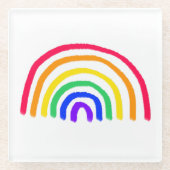 お子様のアートワーク |子供のアップロードスケッチ ガラスコースター (正面)