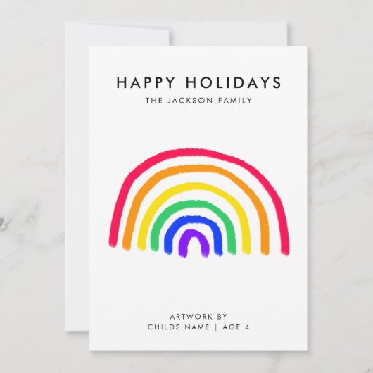 お子様のアートワーク |子供のアップロードスケッチ シーズンカード (正面)