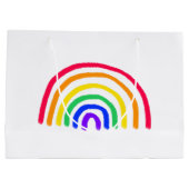 お子様のアートワーク |子供のアップロードスケッチ ラージペーパーバッグ (裏面)