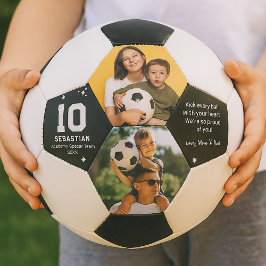 お子様のサッカーの思い出に残る写真とメッセージ入り オーダーメイド サッカーボール
