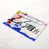 お子様のスケッチと写真を追加かわいいカスタム叔父 箔シーズンカード (回転した状態)