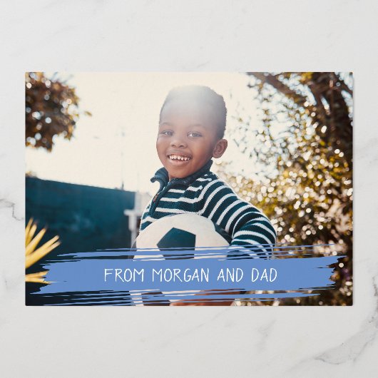 お子様のスケッチと写真カスタムの母の日の追加 箔シーズンカード (裏面)