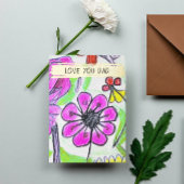 お子様のスケッチ写真を追加かわいいパーソナライズされたパパ 箔シーズンカード