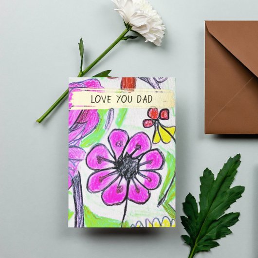 お子様のスケッチ写真を追加かわいいパーソナライズされたパパ 箔シーズンカード