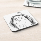 お子様のスケッチ – 母の日のプレゼント コースター (左側)