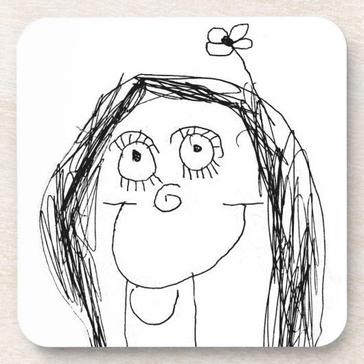 お子様のスケッチ – 母の日のプレゼント コースター (正面)