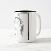 お子様のスケッチ – 母の日のプレゼント ツートーンマグカップ (正面右)