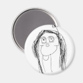 お子様のスケッチ – 母の日のプレゼント マグネット (正面/裏面)