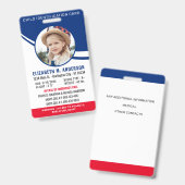 お子様のパーソナライズされた写真モダンID バッジ (正面＆裏面)