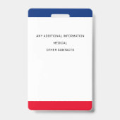 お子様のパーソナライズされた写真モダンID バッジ (裏面)