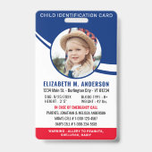 お子様のパーソナライズされた写真モダンID バッジ (正面)
