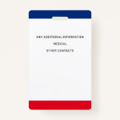 お子様のパーソナライズされた写真モダンID バッジ (裏面)