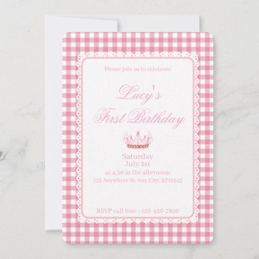 お子様のファーストコケットバースデー！ 招待状 (正面)