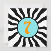 お子様の個性を引き出す7歳の誕生日パーティー招待状 招待状 (裏面)