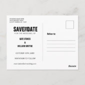 お子様の写真で楽しいSave the Date ラスティック ポストカード (裏面)