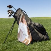 お子様の写真とスクリプト名 ゴルフタオル (グリーン)