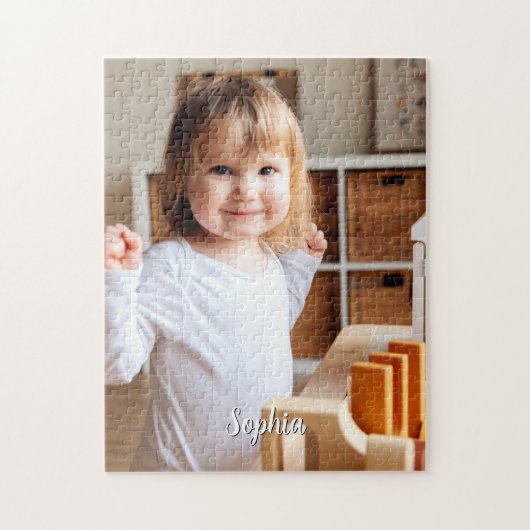 お子様の写真とスクリプト名 ジグソーパズル (縦)