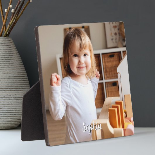 お子様の写真とスクリプト名 フォトプラーク