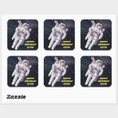 お子様の写真の宇宙飛行士誕生日の追加 スクエアシール (シート)