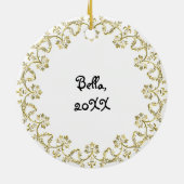 お子様の写真をこのクリスマスに追加 セラミックオーナメント (裏面)