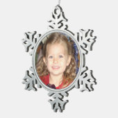 お子様の写真を追加してください スノーフレークピューターオーナメント (右)