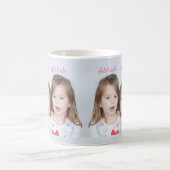 お子様の写真カスタム写真と文字 コーヒーマグカップ (中央)