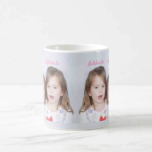 お子様の写真カスタム写真と文字 コーヒーマグカップ (中央)