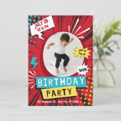 お子様の写真入りオリジナルキッズ誕生日招待状 招待状 (スタンド正面)