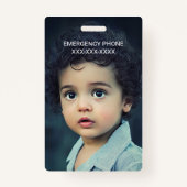 お子様の写真名タグパーソナライズバッジ バッジ (裏面)