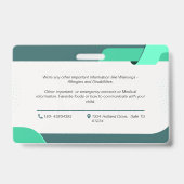 お子様の写真緊急ID識別カードバッジ バッジ (裏面)