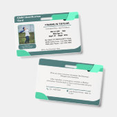 お子様の写真緊急ID識別カードバッジ バッジ (正面&裏面)