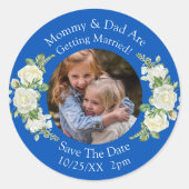 お子様の写真 ママ パパ 結婚式 ラウンドシール (正面)