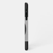 お子様の写真/名前、Blk Circle Silver、黒 iPhoneケース (左側)