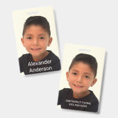 お子様の写真 名札 カスタマイズ バッジ (正面&裏面)