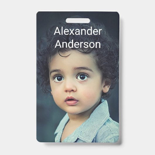 お子様の写真 名札 カスタマイズ バッジ (正面)