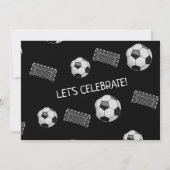 お子様の初めての誕生日を「キック・イット・ブラック・サッカー・フォト 1歳の誕生日」でお祝いしよう 招待状 (裏面)