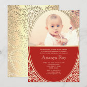 お子様の初めての食事の儀式「アンナプラシャン」写真 招待状 (正面/裏面)