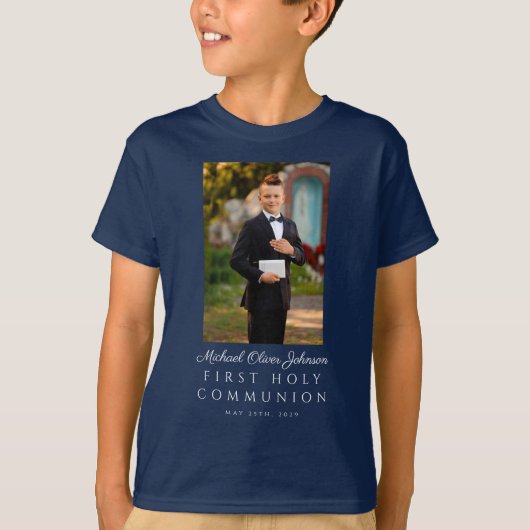 お子様の初聖体拝領のお祝いにカスタムギフト Tシャツ (正面)