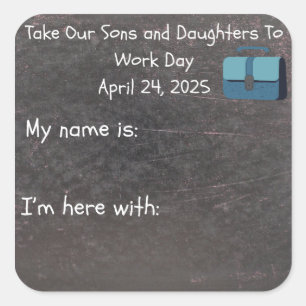 お子様の勤務日2025年Chalkboard Nameタグの取得 スクエアシール