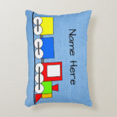 お子様の名前が入った子供用蒸気機関車クッション アクセントクッション (正面(垂直))