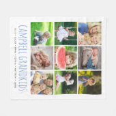 お子様の名前とフォトコラージュ | ヘビーホワイト フリースブランケット (正面(横))