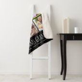 お子様の名前とフォトコラージュ |黒 シェルパブランケット (インサイチュ)