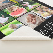 お子様の名前とフォトコラージュ |黒 シェルパブランケット (3/4)